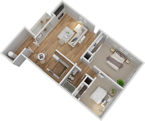 Floor plan 2x1 Downstairs with Washer and Dryer