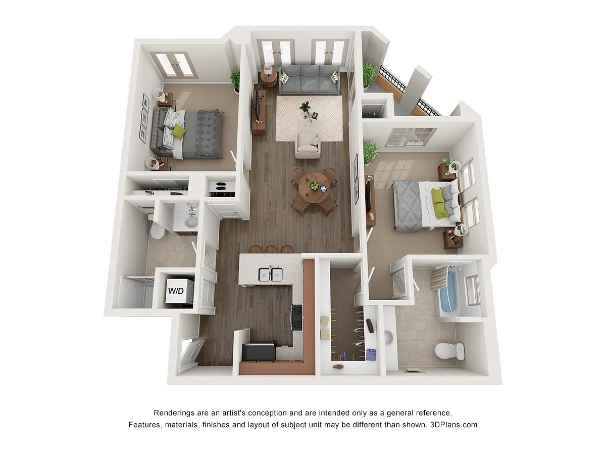 Floor plan 2 Bed 2 Bath