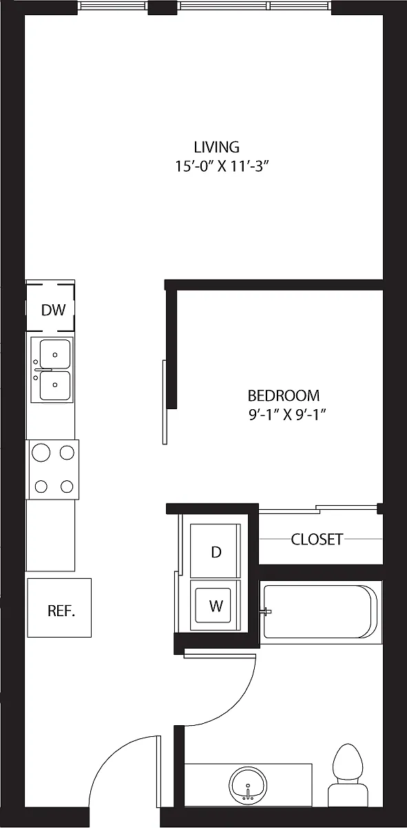 Floor plan Studio O1-A