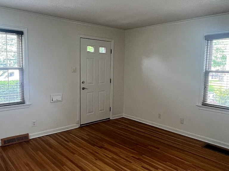 Living room, main floor & front door