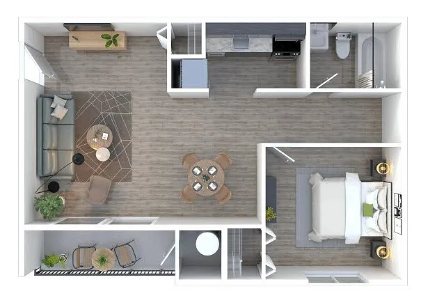 Floor plan 1 Bed 1 Bath