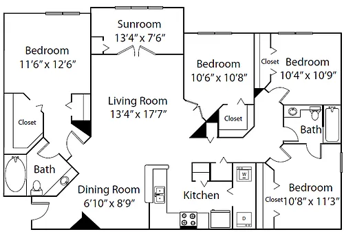 Floor plan Pine Valley - Sunroom