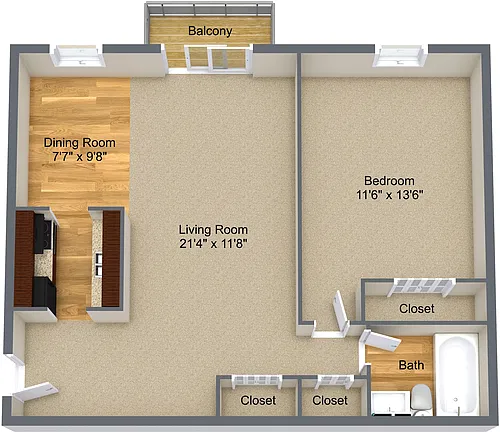 Floor plan 1 Bedroom