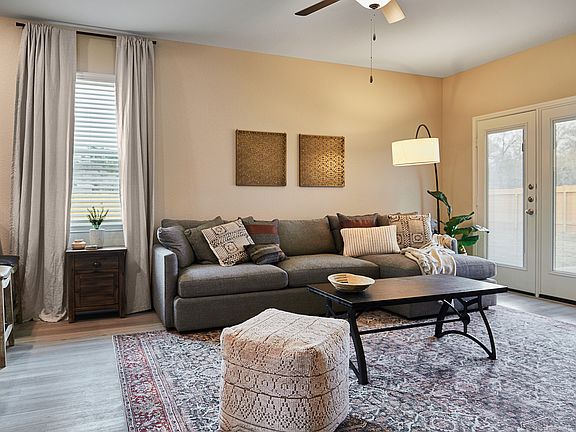 The living room is spacious