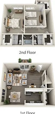 B2 - 2BR, 2.5BA - 1201SF B2 - 2BR, 2.5BA - 1201SF