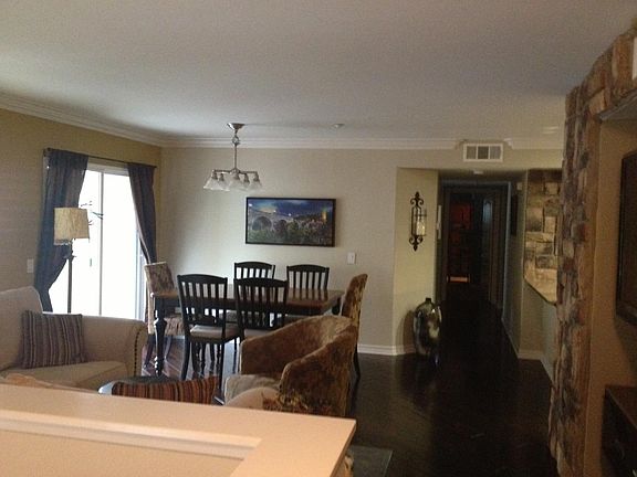 Wide crown molding and base molding. Wide plank hardwood flo