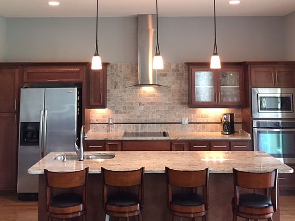 open plan with 9 ft island