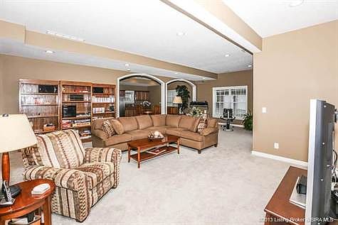 Spacious lower level family room is perfect for entertaining.