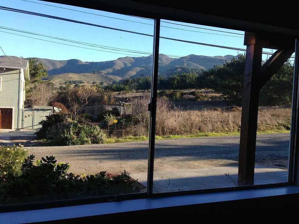 View across street from laundry room, national park beyond