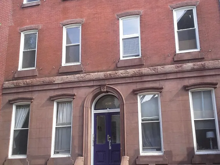Restored historic BROWNSTONE facade