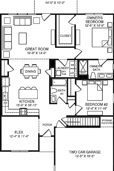 Floor Plan. Roommate's Bedroom is Bedroom #2