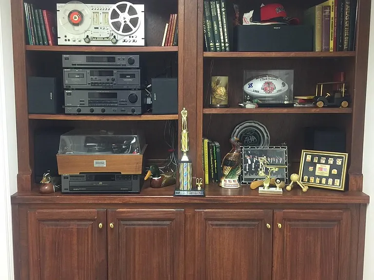 Custom built mahogany entertainment center - lower entertainment level