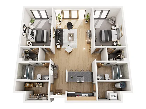 Floor plan 2 Bed 2 Bath