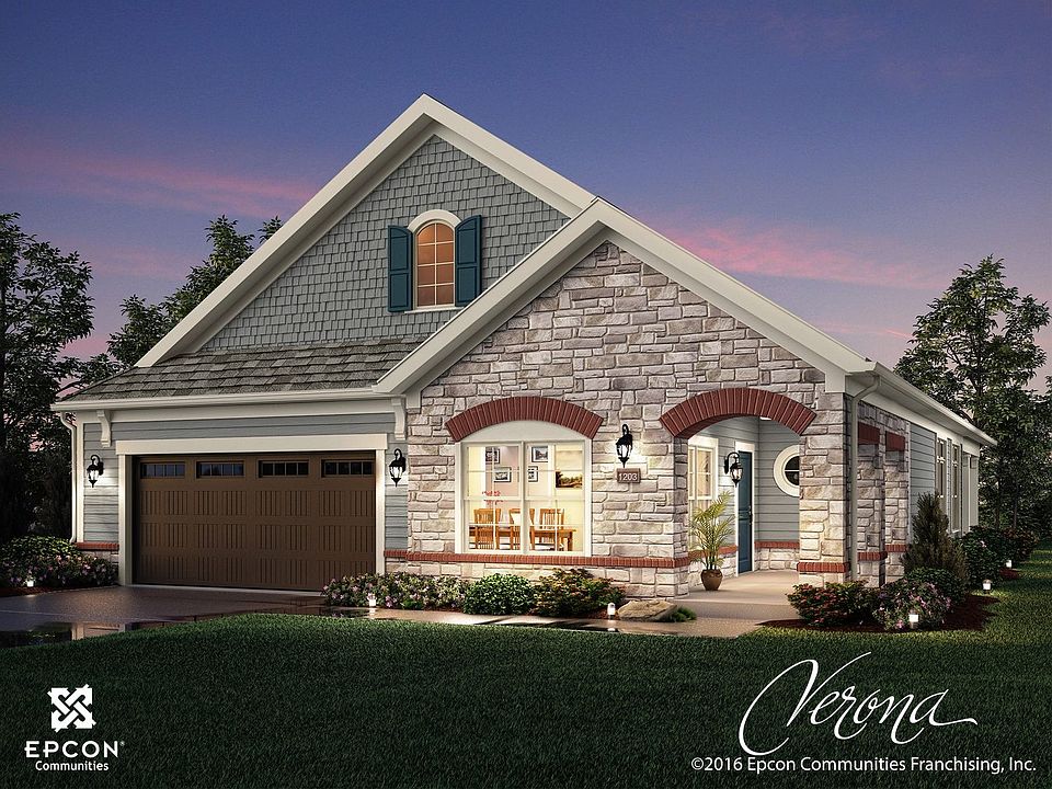 Exterior rendering of the Verona with the European Country architectural style.