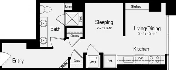M4-ADA | Studio | 505 Sq. Ft. M4-ADA | Studio | 505 Sq. Ft.