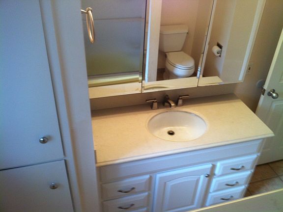 The upstairs bathroom.