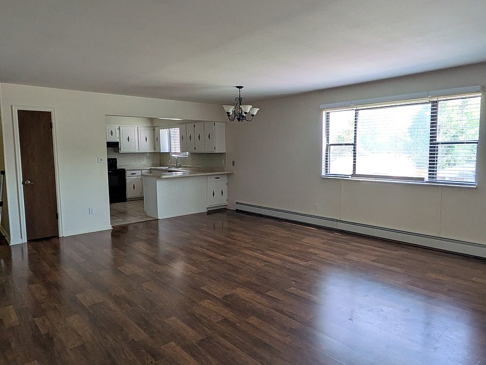 Large open living and dining space