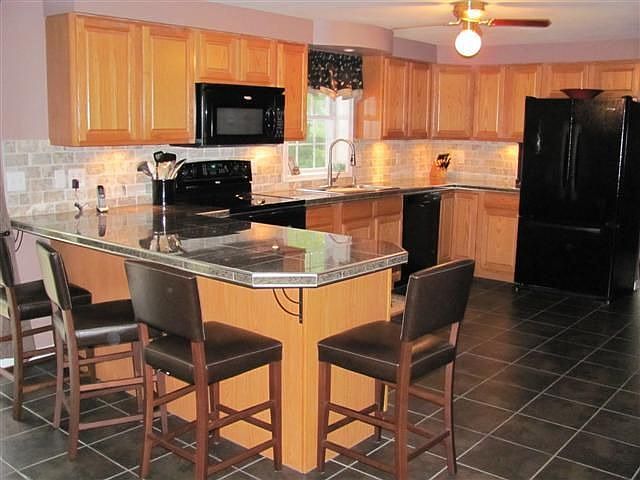 Updated Kitchen Granite Tile Counters
