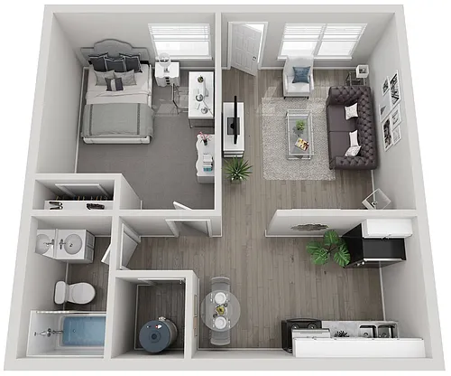 Floor plan A4 1x1 C Standard - Call for Availability