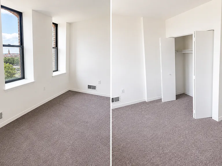 Tall windows & closets in each bedroom