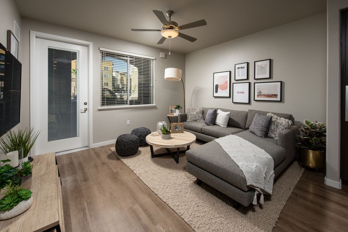 One bedroom model living room