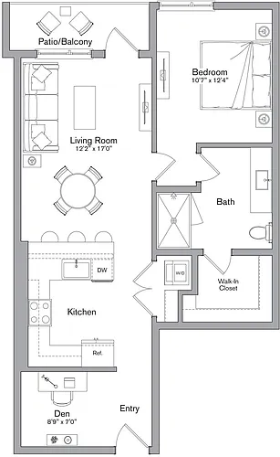 Floor plan A7 + Den