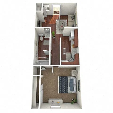 Floor plan 1BR/1BA Tulip