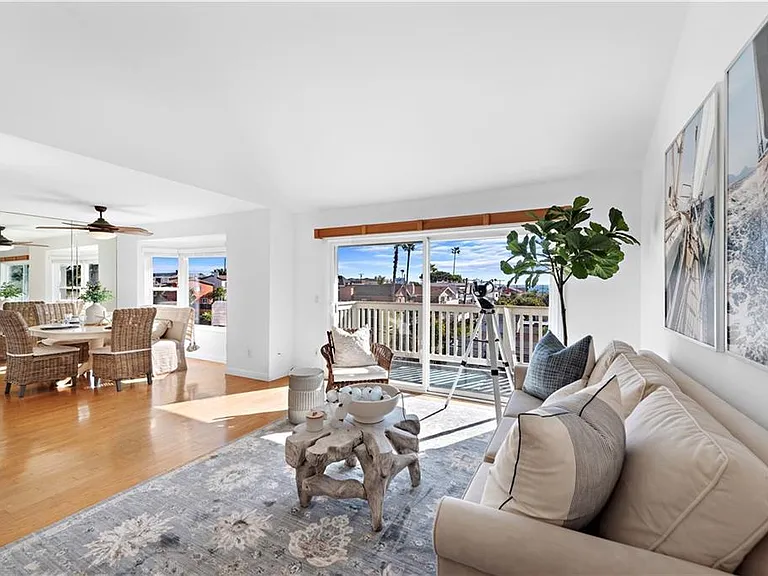 Living Room with view of kitchen nook