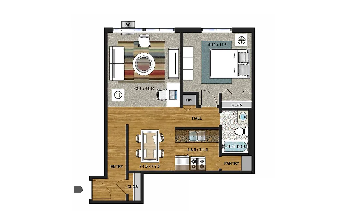 Floor plan 1 Bedroom