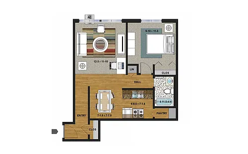 Floor plan 1 Bedroom