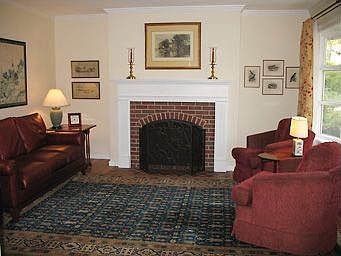 Elegant living room with custom gas fireplace