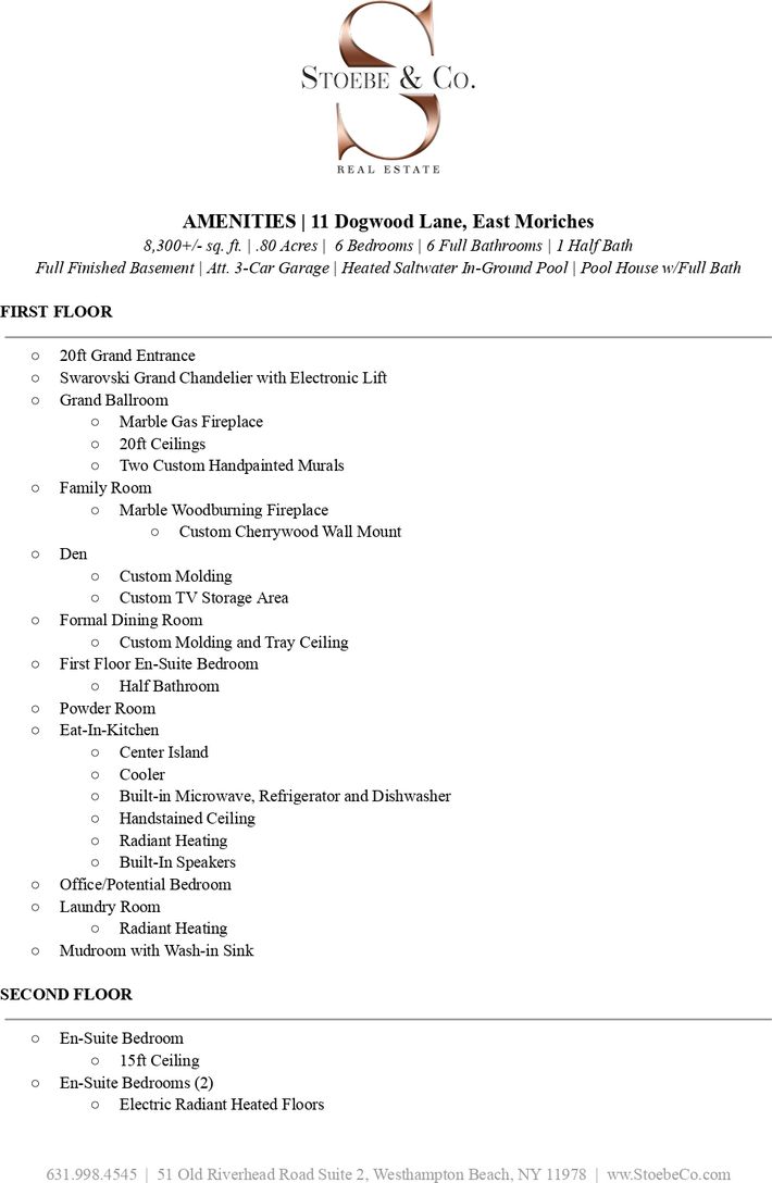  Amenities - Page 1