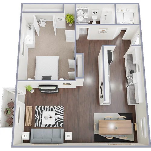 Floor plan 1 Bedroom 1 Bath