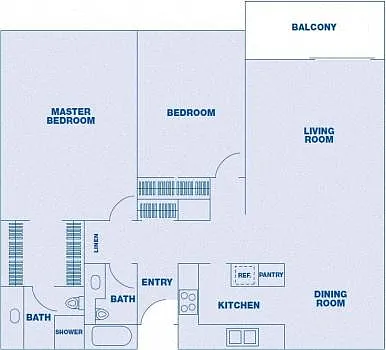 Floor plan 2 Bedroom/ 2 Bath