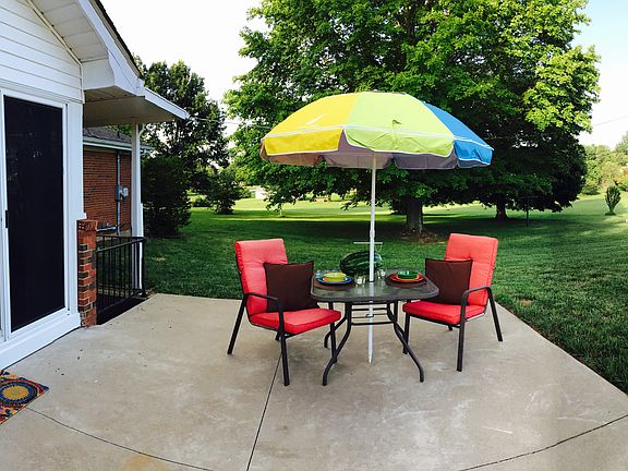 Patio overlooking vacant lot