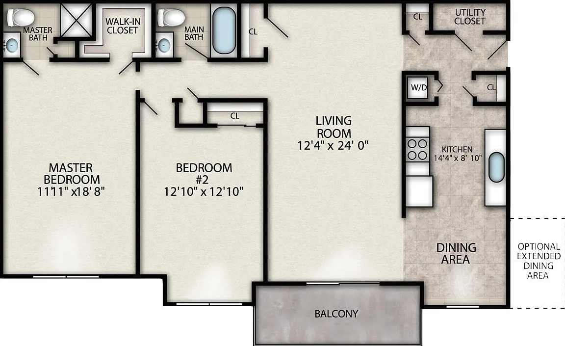 2 bed, 1275 sqft, $2,395 — Photo 2