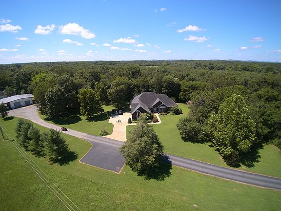 Aerial view of home and shop