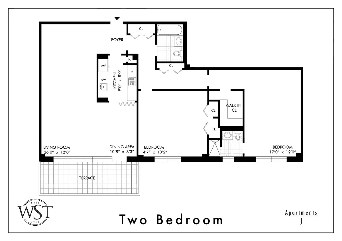Floor plan 2 Bedroom 2 Bathroom