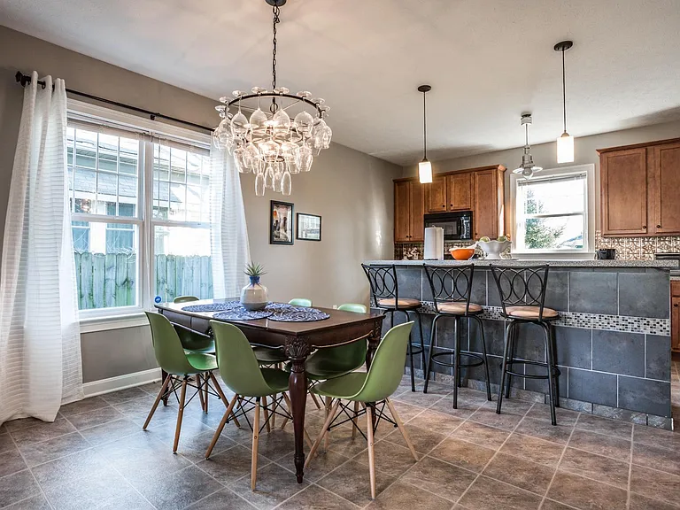 Dining room and kitchen