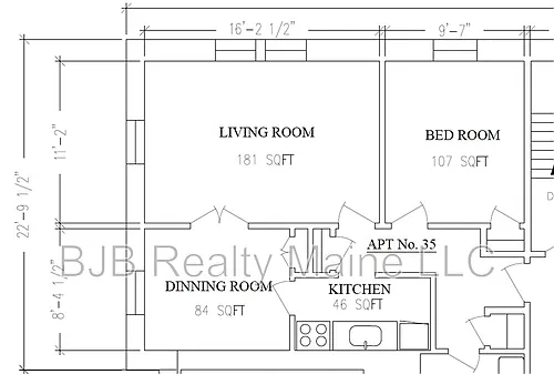 Floor plan 1 Bed 1 Bath