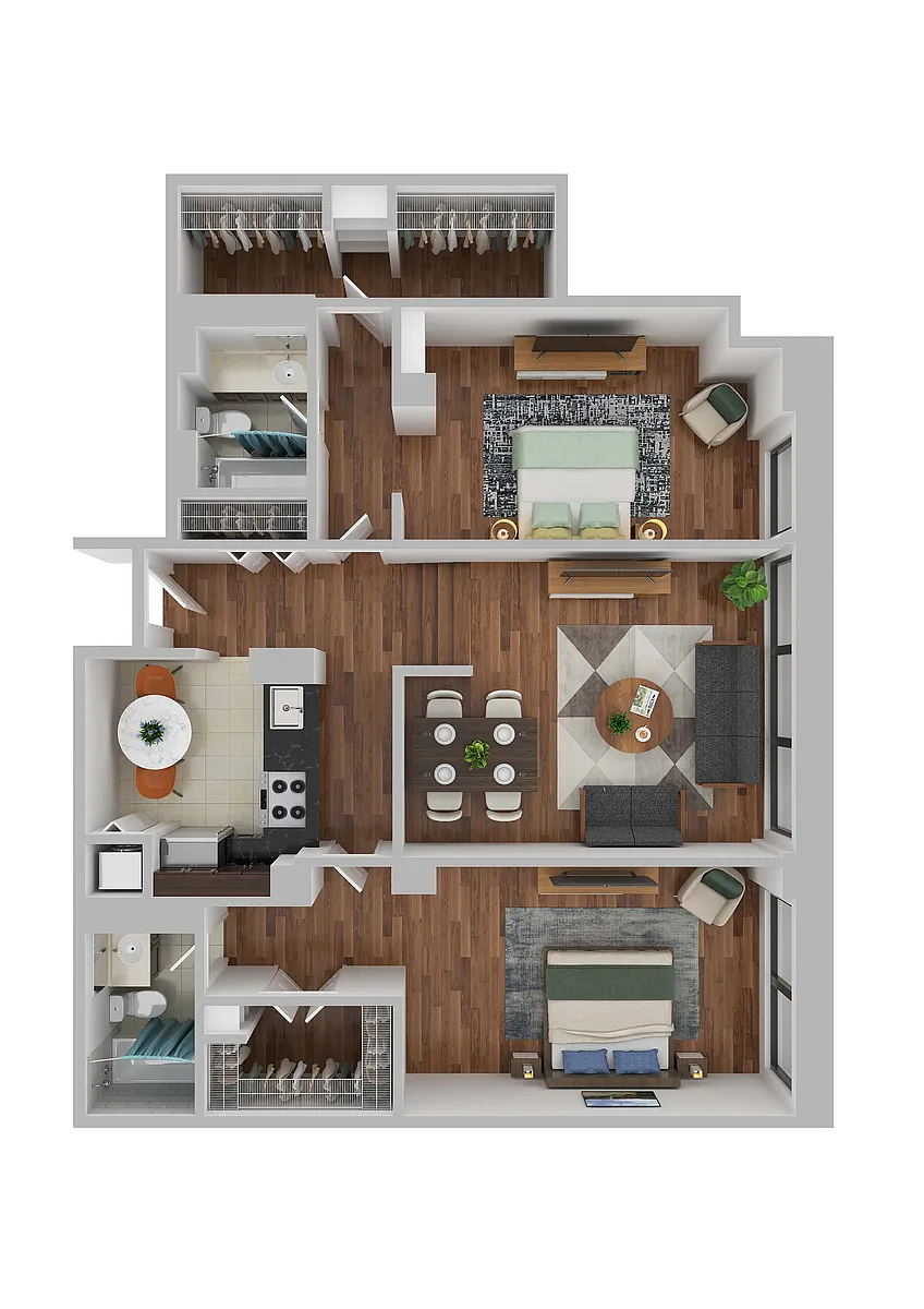 Floor plan 2 Bed 2 Bath C