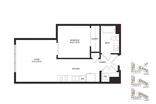 Floor plan Urban One Bedroom U1