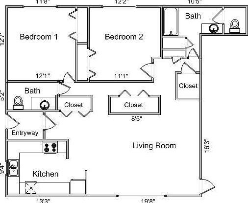 Main Floorplan For 6210 Mineral Point Rd. #22
