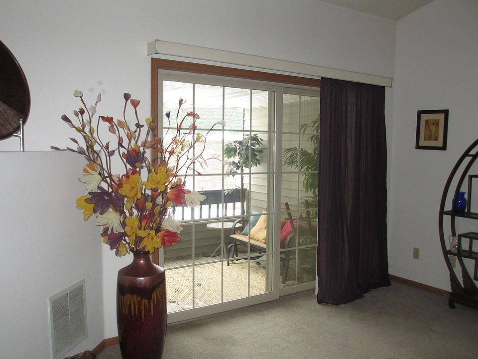 Spacious living room with patio doors to large deck
