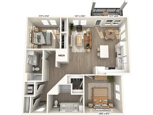 Floor plan BF1-1191sf-DCI