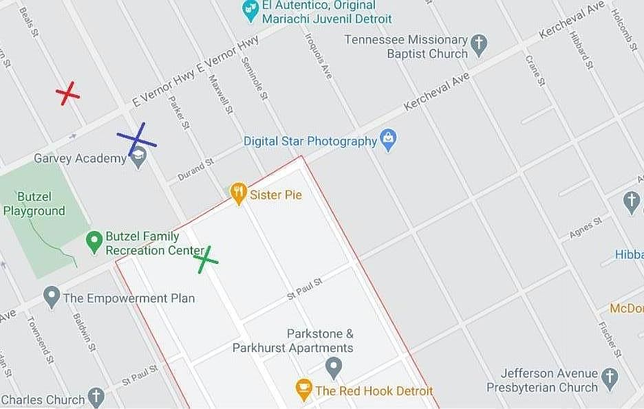 Red X: Apartment *
Red Box: West Village *
Blue X: Bus Lines to Downtown *
Green X: Bus Lines to Midtown
