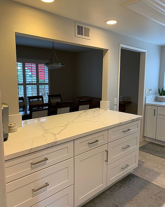 Kitchen open to dining room 