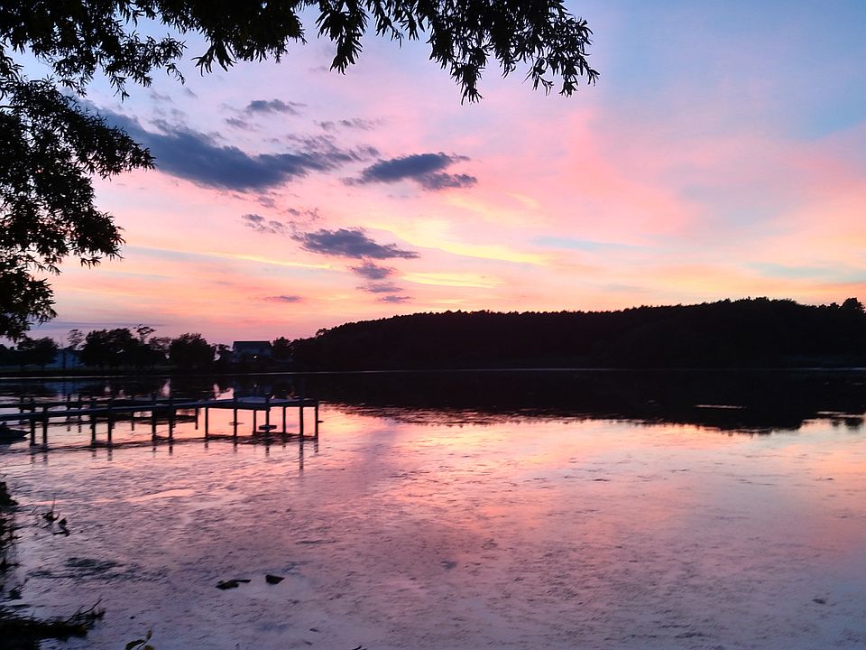 View of sunset from back yard