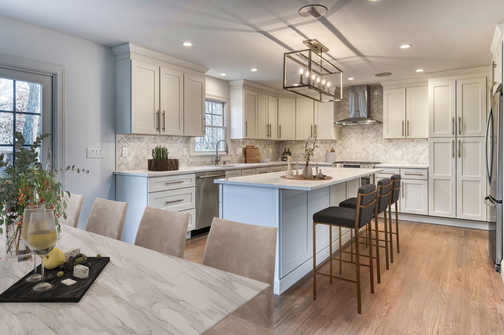  Virtually staged eat in kitchen and dining area
