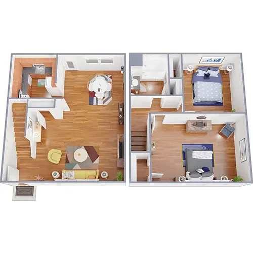 Floor plan B1 - 2x1TH